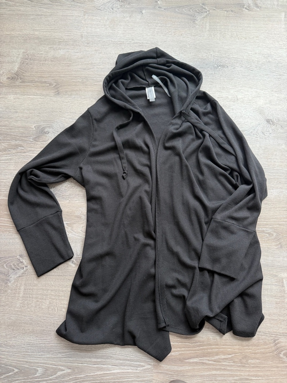 Honeyme Gray Hooded Open Cardigan
